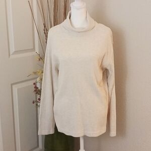 Women's Turtleneck Long Sleeve Ribbed, Top, Medium